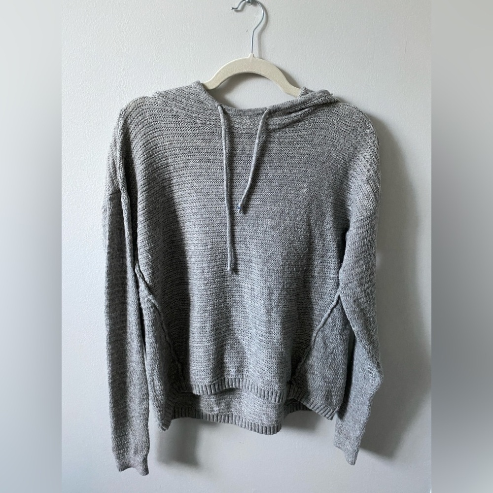 Abercrombie & Fitch Wool Heathered Gray Women's Boxy hoodie Sweater M